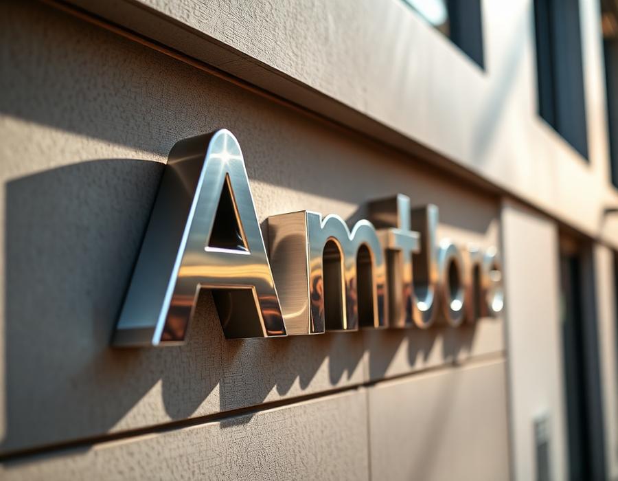 3D letter signage mounted on a building facade