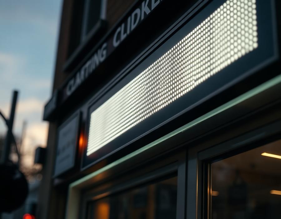 LED sign board installed on a shop front in Gurgaon